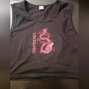 Black small confidence crop top